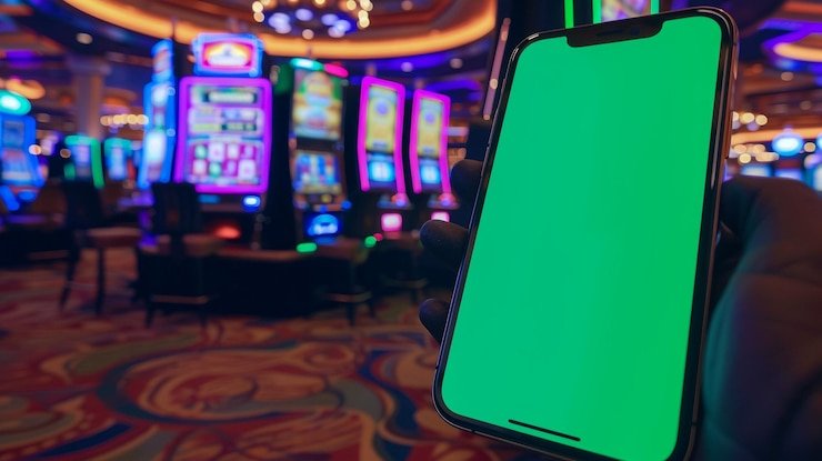Dealer profesional di studio guru 69 melempar tiga dadu untuk permainan Sic Bo Dadu dengan kamera multi-sudut